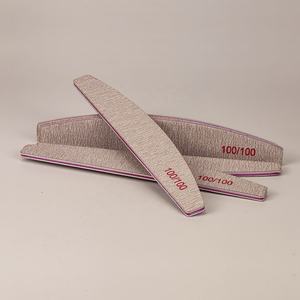 Tablero de esmeril de doble cara 80 #100 #150 #180 # gris cebra media luna 80/80 limas de uñas de grano cebra - Product Image 3