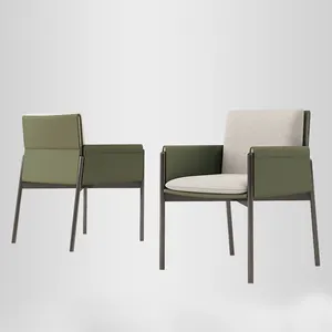 简约现代设计北欧意大利设计餐厅家具软垫厨房椅子皮革餐厅椅子复古