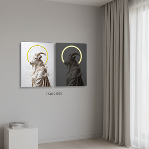 Quadro Moderno con Figura di Capra Surreale e Luce LED, <span class=keywords><strong>Arte</strong></span> da Parete per Soggiorno, Grande Dipinto Incorniciato - Product Image 5