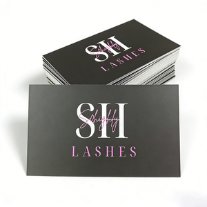 Cartes de fidélité personnalisées noires en gros avec tampon de récompense pour salons de beauté et artistes en extensions de cils - Product Image 1