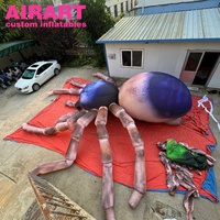 Araignée gonflable géante pour Halloween, utilisation en extérieur, grande taille, tarantule gonflable, décoration de festival, araignée violette gonflable pour toit
