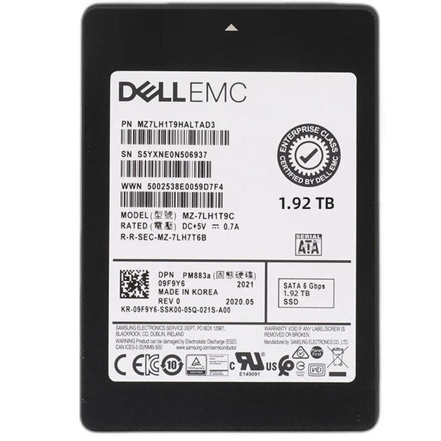 PM883a MZ-7LH1T9C 1.92TB 2.5 Inch SATA 3 6Gbps TLC Internal Metal Enterprise SSD for PowerEdge Server