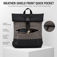 Sac à dos de voyage extensible personnalisable, imperméable, avec compartiment pour ordinateur portable et poche avant