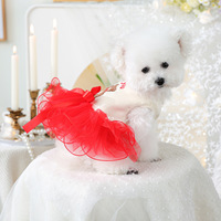 Robe de mariage printemps-été pour chien et chat, motif ours Cupidon, imprimé polyester, style décontracté