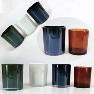 Portavelas de vidrio FENGJUN en negro, blanco y ámbar, minimalista, para decoración moderna del hogar. - Product Image 1
