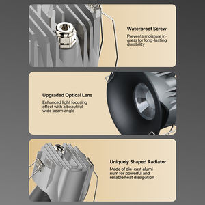 Faretto da Incasso Moderno in Alluminio con Cornice Sottile IP65, Antiabbagliamento, per Soggiorno, Spettro Completo, Foro da 75mm - Product Image 5