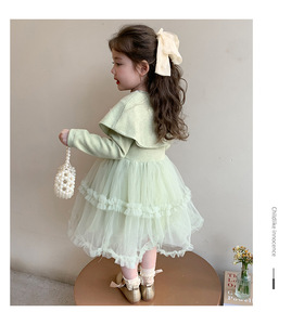 Vestido Informal para Niñas ODM, Vestido <span class=keywords><strong>de</strong></span> <span class=keywords><strong>Princesa</strong></span> con Cuello Cruzado, Económico, al por Mayor para Niños en Primavera y Otoño - Product Image 5