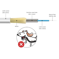 Kabel Patch Fiber Optik Fleksibel Berlapis Baja FTTMAX FTTH Simplex 9/125um OS2 LSZH Putih SC/APC Garansi 12 Bulan