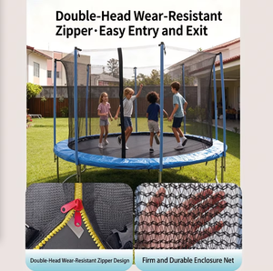 <span class=keywords><strong>Trampoline</strong></span> d'extérieur pour enfants Nanjian, tapis de saut rond avec filet de sécurité, structure en acier galvanisé, pour jardin, parc et usage commercial - Product Image 3