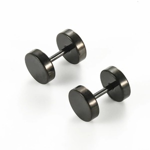 1 Par de Pendientes de Barra de Acero Inoxidable para Hombre y Mujer, 3-14 mm, Plateados, Dorados, Negros, Pendientes de Piercing, Joyería Punk Hip Hop - Product Image 4