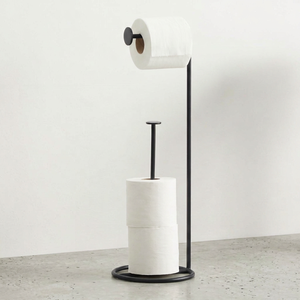 Support de rangement moderne en métal pour papier toilette, double rouleau, organisateur de salle de bain, porte-rouleaux de papier hygiénique, minimaliste et peu encombrant - Product Image 1