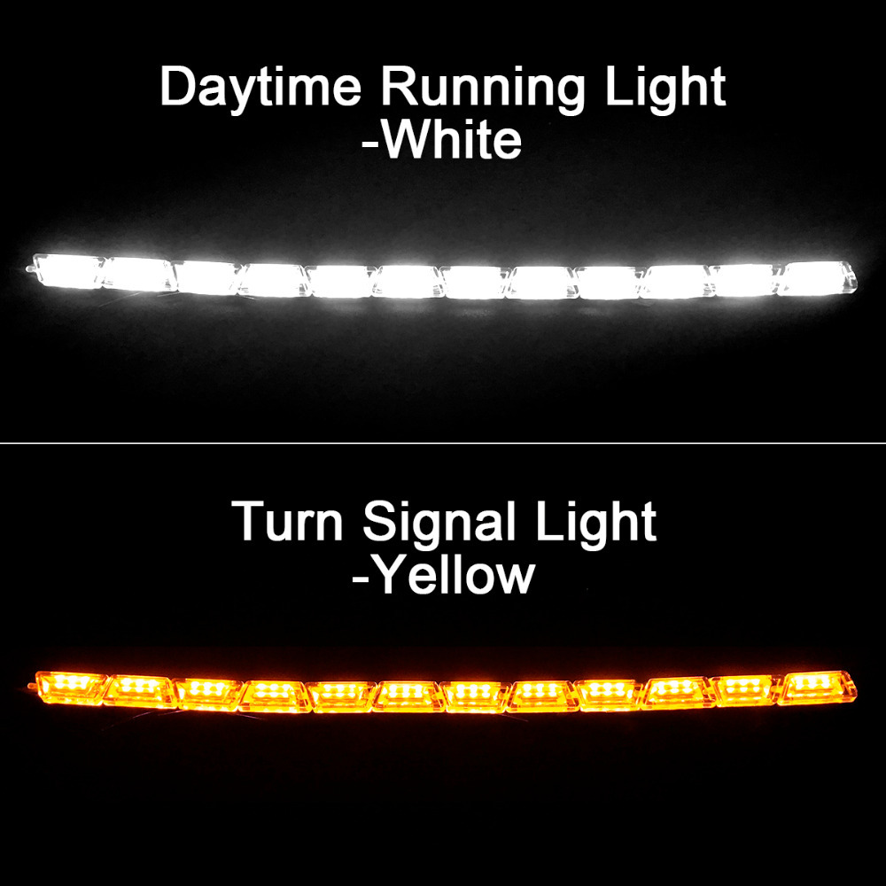 2PCS/Set Cars DRL LED Daytime Running Lights Auto Flowing Turn Signal Guide Strip Headlight Accessories 60f7be2ac1aab08fbcd4b3f7