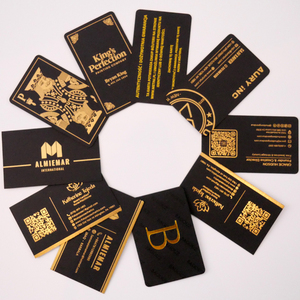Carte <span class=keywords><strong>de</strong></span> <span class=keywords><strong>visite</strong></span> <span class=keywords><strong>de</strong></span> <span class=keywords><strong>luxe</strong></span> personnalisée en papier recyclé avec logo en feuille d'or et bord coloré, carte <span class=keywords><strong>de</strong></span> remerciement pour petite entreprise - Product Image 1