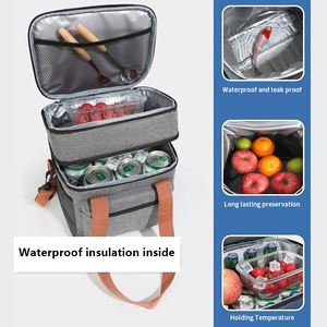 Sac isotherme souple et imperméable pour pique-nique, glacière de transport pour aliments, idéal pour le camping et les escapades de fin de semaine, avec réduction en gros - Product Image 4