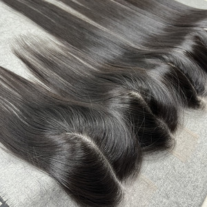 Dream Hair DR06 Cheveux vierges vietnamiens, closure brute, style lisse noir, dentelle transparente, 8 pouces, super double drawn, naturel - Product Image 2