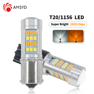 Hoàn hảo LED AMS tùy chỉnh xe T20 1156 1157 2835 42smd trắng + hổ phách bật đèn tín hiệu phanh ngược bóng đèn CANBUS không có lỗi Sương Mù Ánh Sáng - Product Image 1