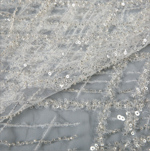 Robe en Dentelle Brodée à Paillettes Robe de Mariée Fabricants de Tissus Vente Chaude Nouveau Carré Perlé Plaid <span class=keywords><strong>Gaze</strong></span> Africaine Durable - Product Image 1