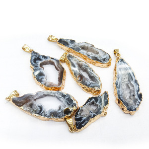 Colgantes de cristal de <span class=keywords><strong>geoda</strong></span> de ágata natural para mujer, joyería - Product Image 5