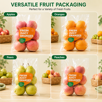 BOPP transparante plastic platte zak met gravureprint, hitteverzegeling en ademende gaten voor voedselverpakkingen van fruit