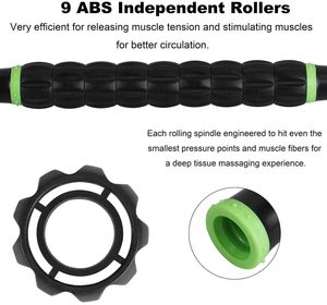 Rodillo de masaje muscular de plástico portátil para deportes, herramienta de Fitness para relajación muscular profunda, rodillo de masaje - Product Image 2