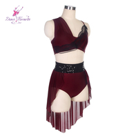 Costume de Ballet et de danse lylique pour filles et femmes, tenue de danse contemporaine bordeaux, ensembles, 19606