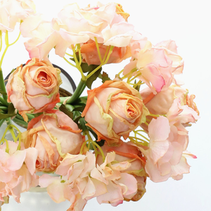 Nhìn ướt Faux Rose bảng trung tâm bó hoa giữ ẩm Tactile craftsmanship giáng sinh phù hợp nhân tạo Rose Hydrangea - Product Image 4