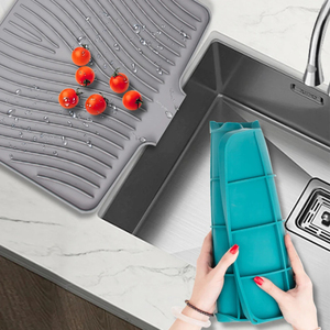 Alfombrilla de silicona ondulada al por mayor, tapete plegable resistente al calor para secar platos, protector de encimera para cocina - Product Image 3