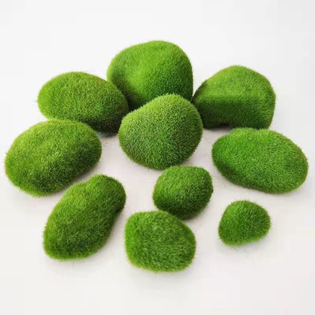 Artificial Plants Greenery Simulated Moss Stone Green Rough Stone Micro-Landscape Landscaping Decorative Ornaments Eco-friendly