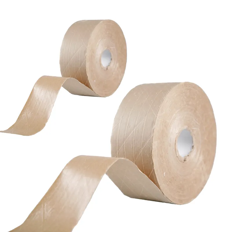 High quality Packing Craft strong Hot-Melt glue Banding Custom Logo Biodegradable self Adhesive Kraft paper Tape