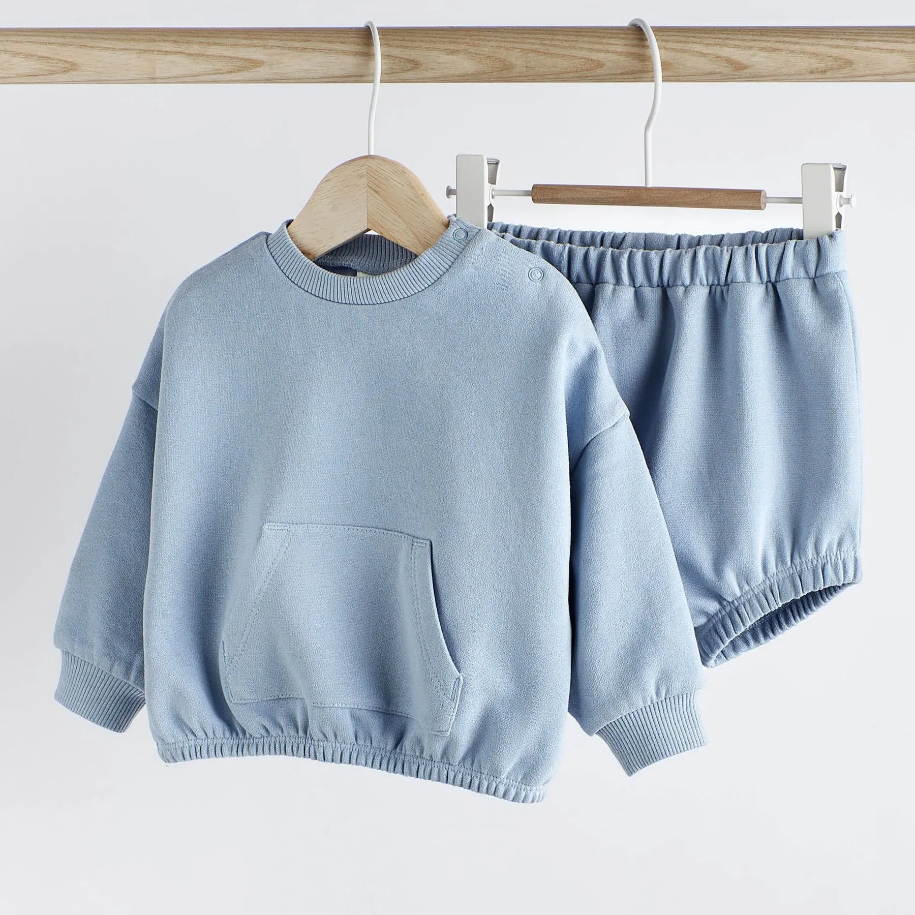 Knus Babytrui Sweatshirt En Bloeier Korte Broek 2-delige Set Gebreide Boetieksets Peuter Jongen Zomer