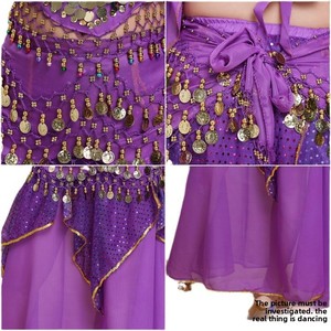 Costume de <span class=keywords><strong>danse</strong></span> du ventre pour filles, 100% polyester, tenue de <span class=keywords><strong>danse</strong></span> ethnique indienne du Xinjiang, ensemble de robe de performance et d'entraînement - Product Image 5