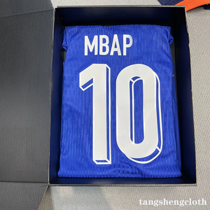 Grosir seragam sepak bola musim panas 2024/25 tim nasional rumah No.10 Mbapp Dembele Duai lengan pendek Jersey cepat kering - Product Image 2