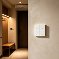 Sakelar Pintar Tuya Wi-Fi/Zigbee Terlaris WHK04 Empat Tombol Remote untuk Tirai, Lampu, Kipas AC, Alexa, Google Home, Android, Hotel