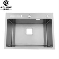Évier de cuisine en acier inoxydable à poser sur le comptoir, 24x18, calibre 16, cuve rectangulaire simple de 9 pouces de profondeur, finition brossée faite à la main, produit phare