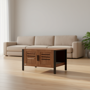 Enclos pour litière pour chat Pawhia 31,5L x 17,7W x 19,7H Marron en bambou avec pieds hauts et griffoir - Product Image 2