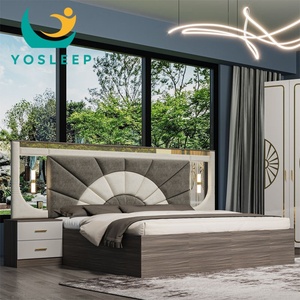 Venta al por mayor de fábrica, buen precio, conjunto de muebles de dormitorio de madera de lujo, hogar, apartamento, camas tamaño King y Queen modernas, juegos de dormitorio personalizados - Product Image 3