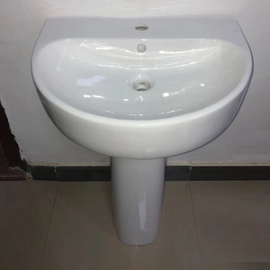 Lavabo con pedestal de la colección urbana Moon Basin, ideal para baño, con pedestal individual, para sanitarios y WC. - Product Image 2