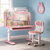 Table d'étude ergonomique pour enfants avec étagères, bureau d'école réglable en hauteur et ensemble de chaises, bureaux d'étude à domicile pour étudiants