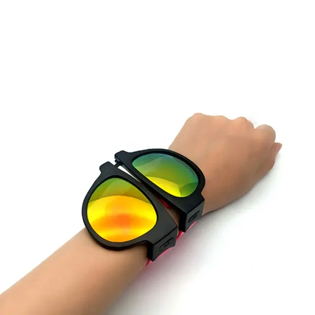 DLC9022 कस्टम Foldable धूप का चश्मा 2021 पर थप्पड़ Wristband सूरज चश्मा तस्वीर रोल gafas डे प lentes डे प plegables जैसा मामला