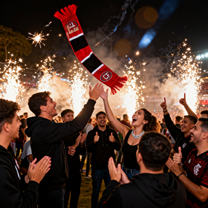 カスタム刺繍入りファンスカーフ 100%アクリル 軽量 サッカークラブ ヨーロッパ選手権 ライブ観戦を盛り上げる - Product Image 3