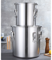 Accessoires de cuisine Seau hermétique Récipients de stockage d'aliments secs en acier inoxydable avec couvercle et supports d'humidité