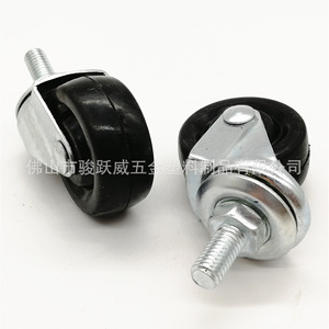 Furniture Caster 1.5 Inch Black Rubber <b>Swivel</b> M8x15mm Silent Wheel For Furniture And Shopping Cart - Product Image 1