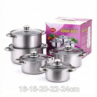 Lot de 10 casseroles en acier inoxydable avec couvercles – Collection de batterie de cuisine pour soupes et sauces – Ensemble de casseroles et faitouts