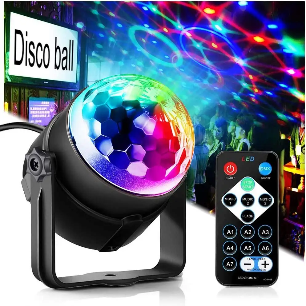 Club luces disco LED 7 Modos disco LED Luz para el hogar Sala de baile Fiestas Cumpleaños Karaoke Halloween Navidad LED DJ luces disco