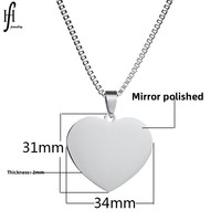 Collier pendentif en forme de cœur sportif en acier inoxydable 316L brillant pour femme, chaîne maille forçat, cadeau, best-seller