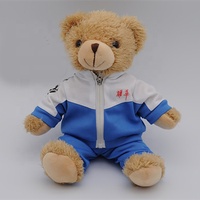 Uniforme d'étudiant personnalisé avec divers logos d'école 25cm peluches peluches ours en peluche jouets en peluche