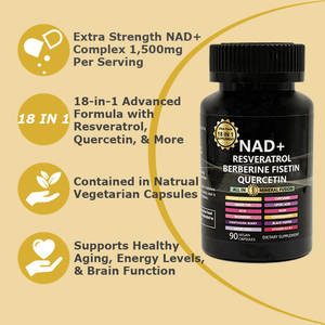 Fabricante de Complejo NAD+ Certificado por GMP, Fórmula Personalizada con 18 Ingredientes Activos, Bajo MOQ, Etiqueta Privada OEM, Longevidad, Venta al Por Mayor - Product Image 3