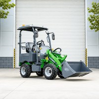 Caricatore Frontale Elettrico Compatto con Cabina Completamente Chiusa, 4WD, LED, Benna Idraulica, Certificato CE per Uso Agricolo