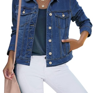 แจ็กเก็ตผ้ายีนส์แขนยาวเข้ารูปผ้ายีนส์แบบเรียบง่ายสำหรับฤดูหนาวผ้าบอมเบอร์ผ้าฝ้ายพิมพ์ลาย - Product Image 5