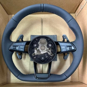 Volante de Cuero R8 con Botón de Arranque para <span class=keywords><strong>Audi</strong></span> Q5 A3 8V A4 B8 B9 A5 B8 A6 C7 C8 A7 A8 S3 S4 S5 S6 S7 RS3 RS5 RS7 RS6 - Product Image 1